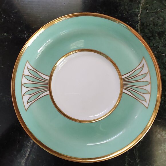 1941 Copeland Spode Custom Made Porcelain Demi-Tasse Pink Green Tea Set - Picture 13 of 16